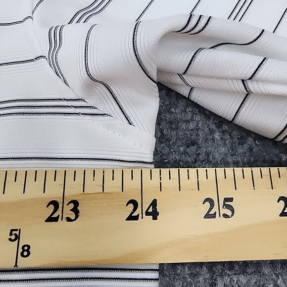 Straight Down Polo Shirt Mens XL White Striped Performance The Farms Golf Club - Picture 5 of 16